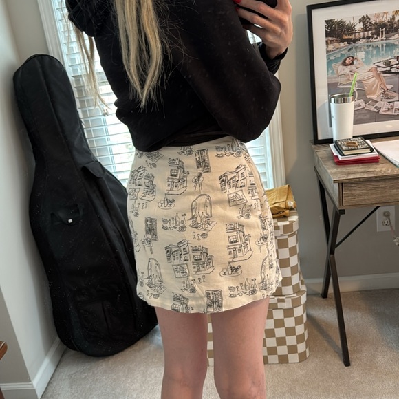 The A&F Scarlett Linen-Blend Wrap Mini Skort XS - Picture 3 of 8